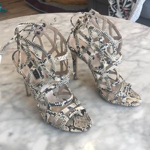 Strappy snake skin design heel from topshop.